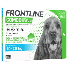 Frontline Combo Spot-on Chien M de 10-20kg 4 Pipettes de 1,34ml