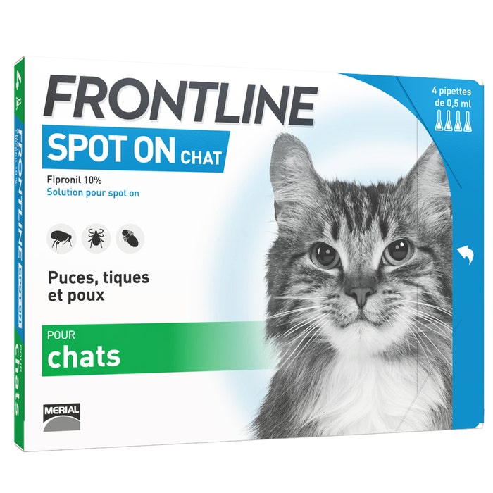 Spot-on Chat 4 Pipettes De 0.5ml Frontline
