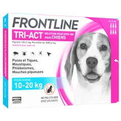 Frontline Tri-act Spot-on Chien de 10-20kg 6 Pipettes de 1ml
