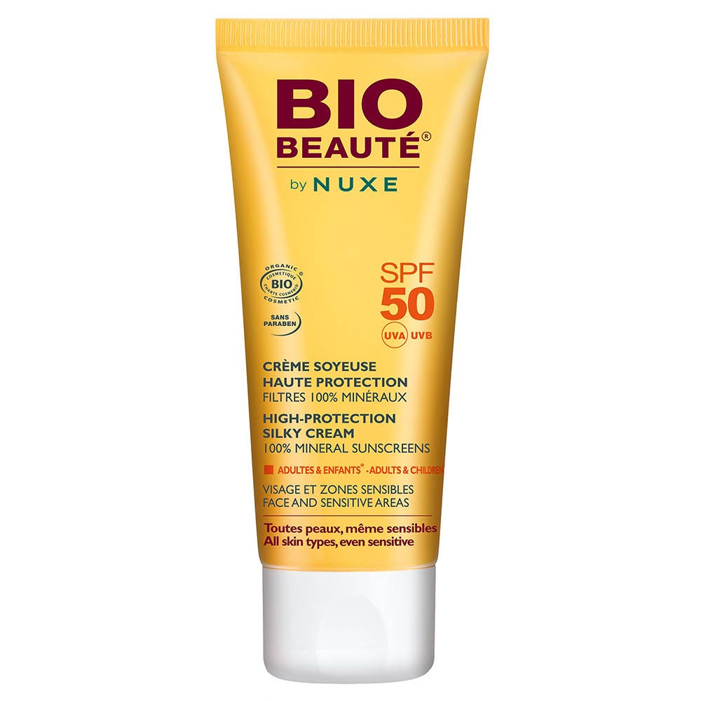 Bio Beaute By Nuxe Bio Beaute By Creme Soyeuse Haute Protection Visage Et Zones Sensibles Spf50 Bio 50ml
