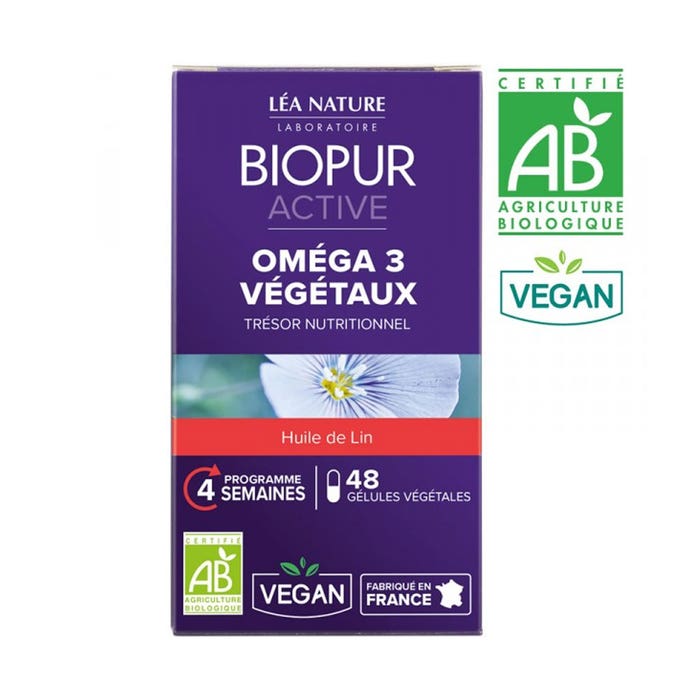 Omega 3 Vegetaux Bio 48 Gelules Active Biopur