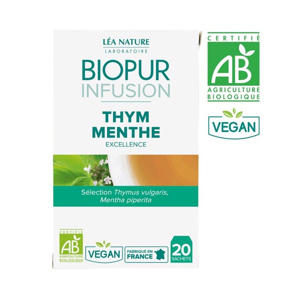 Biopur Infusion Thym Menthe Bio 20 Sachets