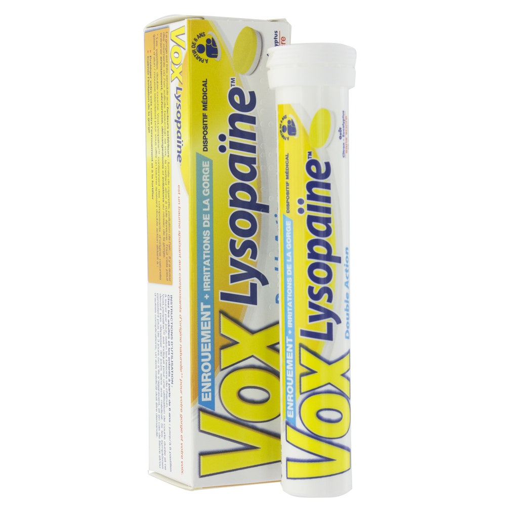 Voxlysopaine Double Action Gout Citron 18 Pastilles