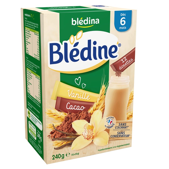 Blédina Bledine Dosettes Vanille Et Cacao Des 6 Mois 12 Dosettes