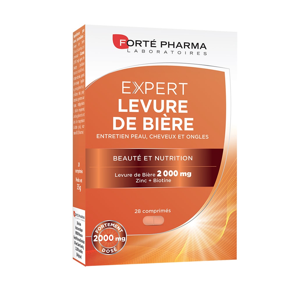 Forté Pharma Expert Cheveux Levure de Bière Cheveux Ongles et Peau enrichie en Zinc et Biotine 28 comprimés