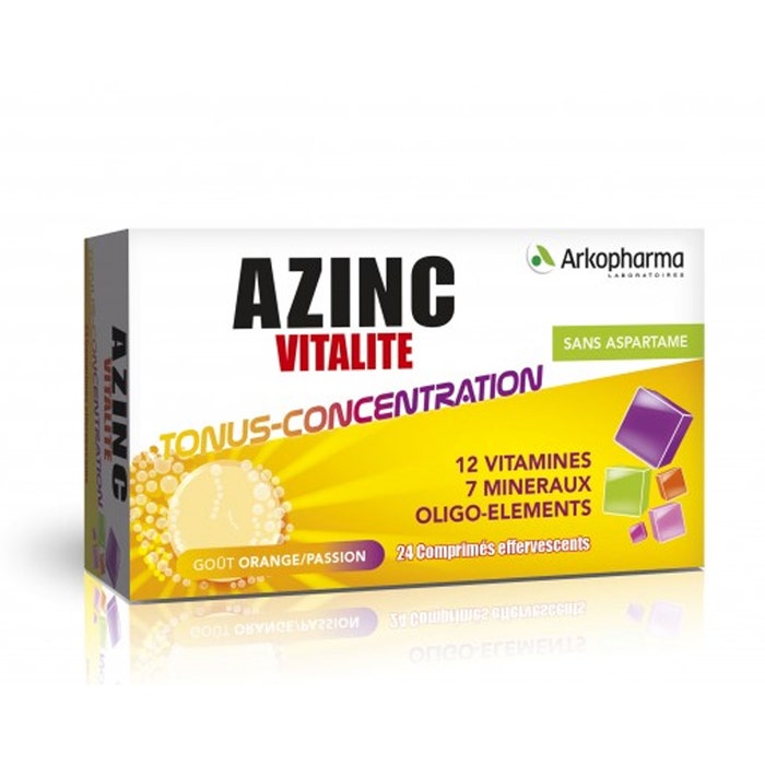 Arkopharma Vitalite Tonus Et Concentration 24 Comprimes Effervescents Azinc