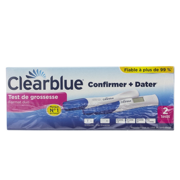 Clearblue Test De Grossesse Duo Confirmer + Dater 2 tests