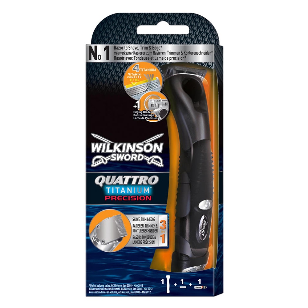 Wilkinson Sword Quattro Titanium Precision Rasoir Tondeuse A Lame De Precision