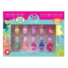 Suncoat Girl Kit De Vernis Party Palette 10 Mini Vernis + Lime A Ongles + Stickers 2ml
