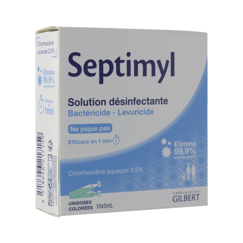 Gilbert Septimyl Solution Desinfectante Chlorhexidine 0.5% 10x5ml 100ml ...