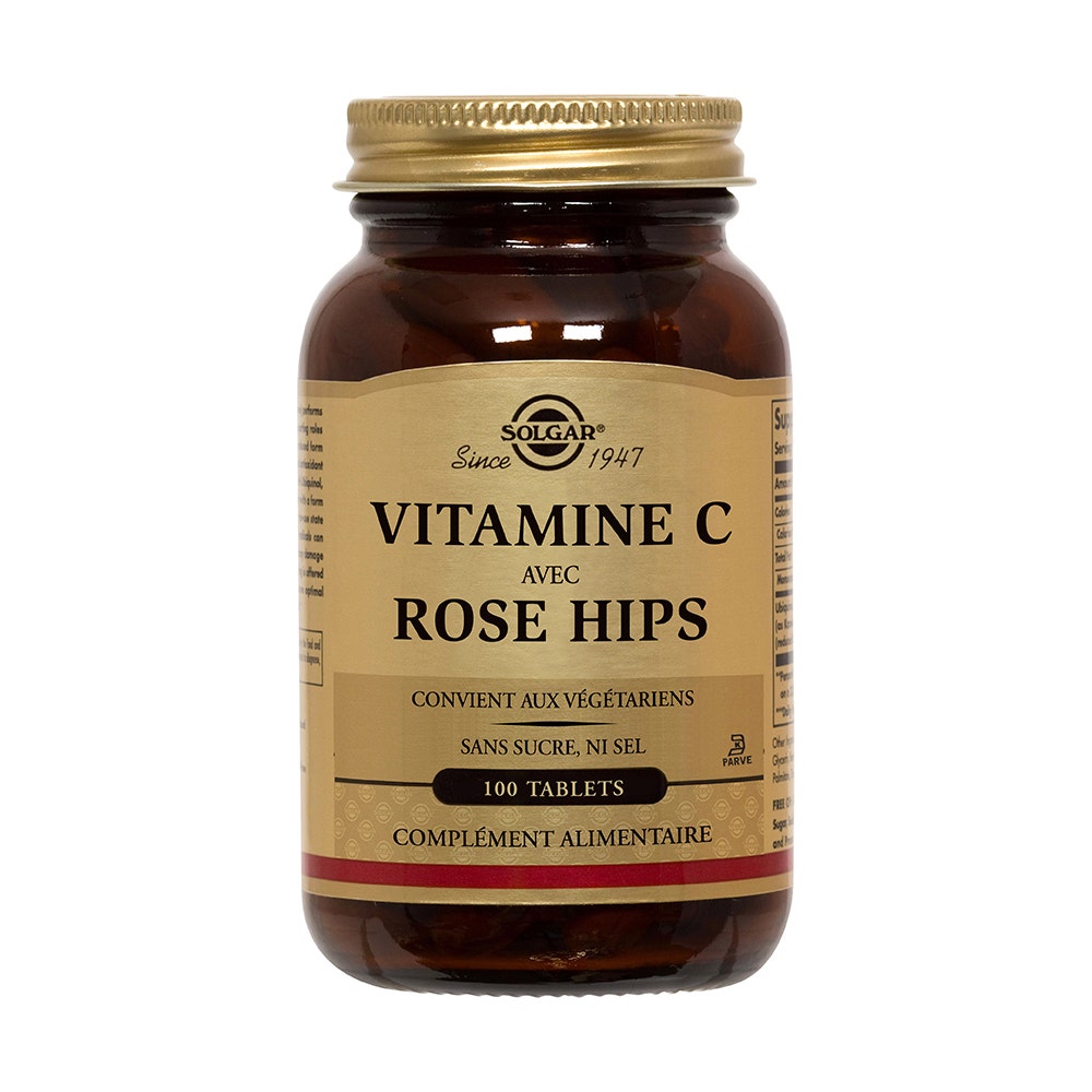 Solgar Vitamine C 500 avec Rose Hips 100 comprimés