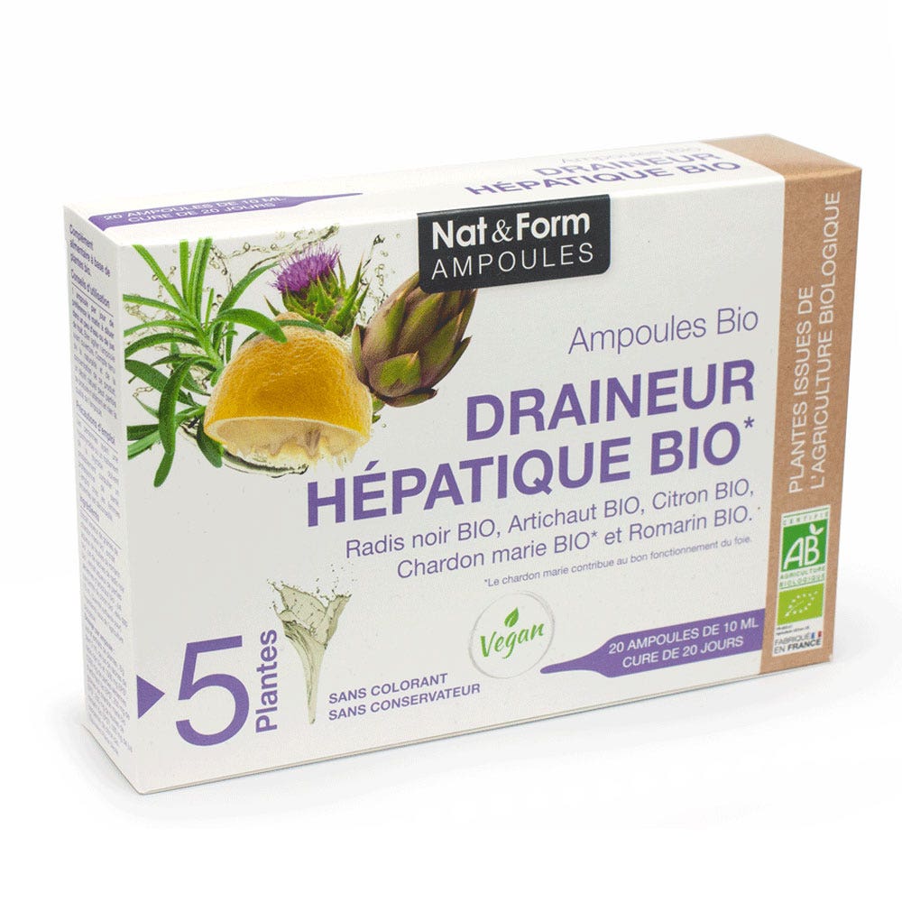 Nat&Form DRAINEUR HEPATIQUE BIO 20 ampoules