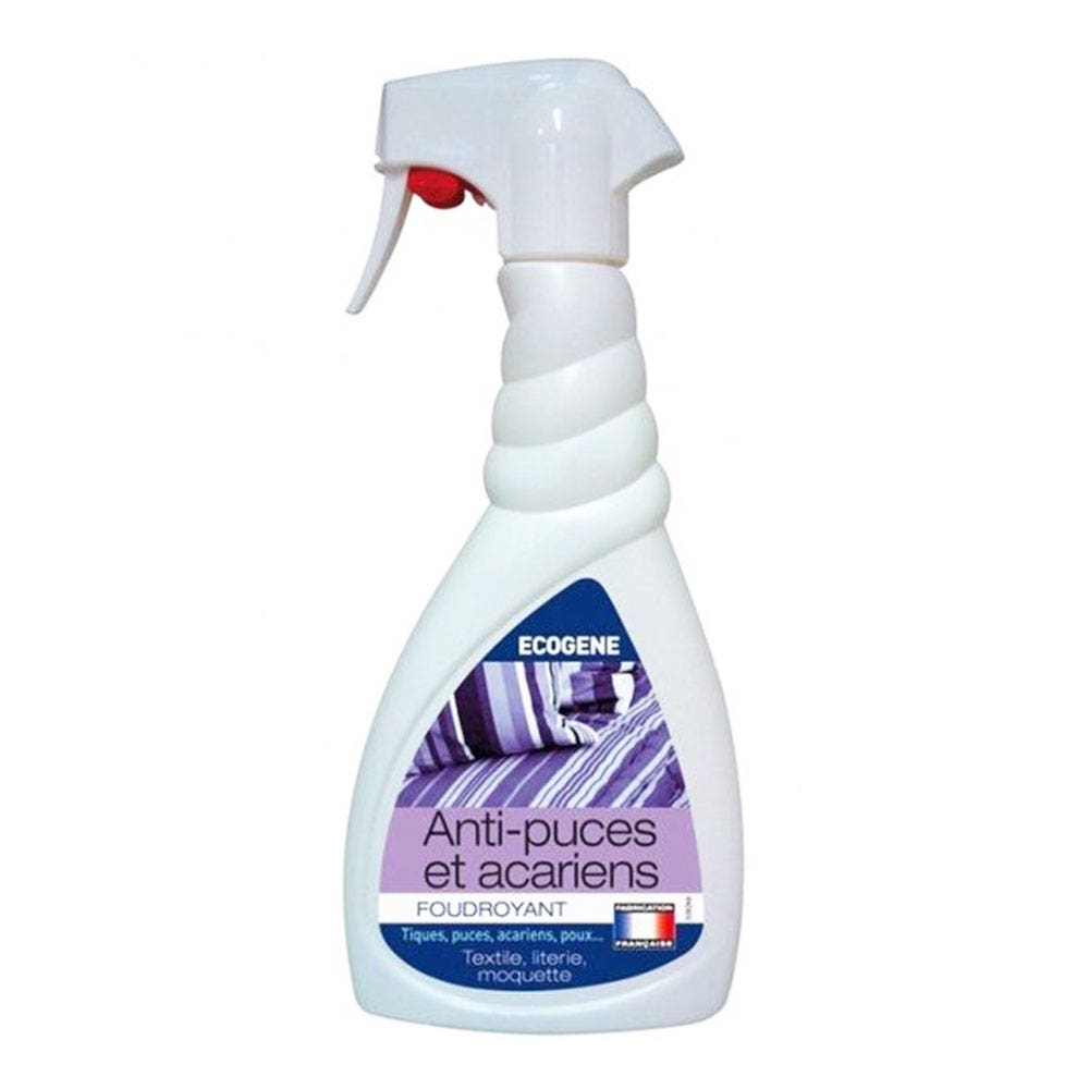 Ecogene Spray Anti Puces Et Acariens Foudroyant Pour Textile Literie Et Moquette 500ml