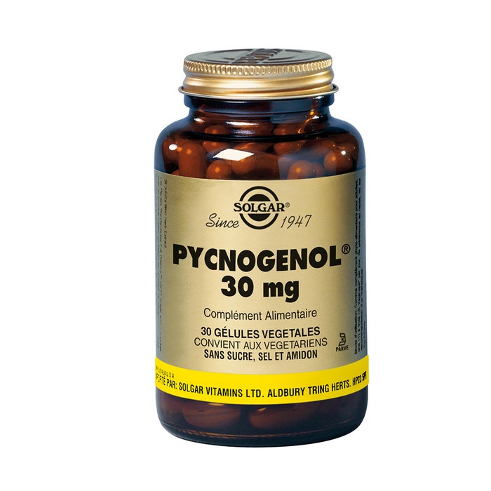 Solgar Pycnogénol Circulation sanguine Antioxydant 30 gélules végétales
