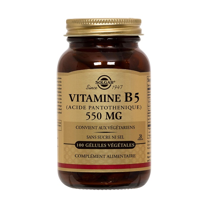 Solgar Vitamine B5 Beauté Peau, Cheveux, Ongles 50 gélules végétales