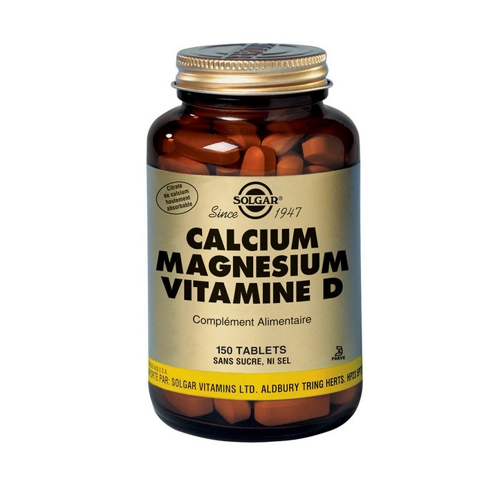 Solgar Calcium Magnésium Vitamine D3 Os et Cartilages 150 comprimés