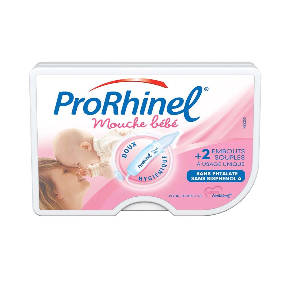 Prorhinel Mouche Bebe Ergonomique + 2 Embouts Jetables