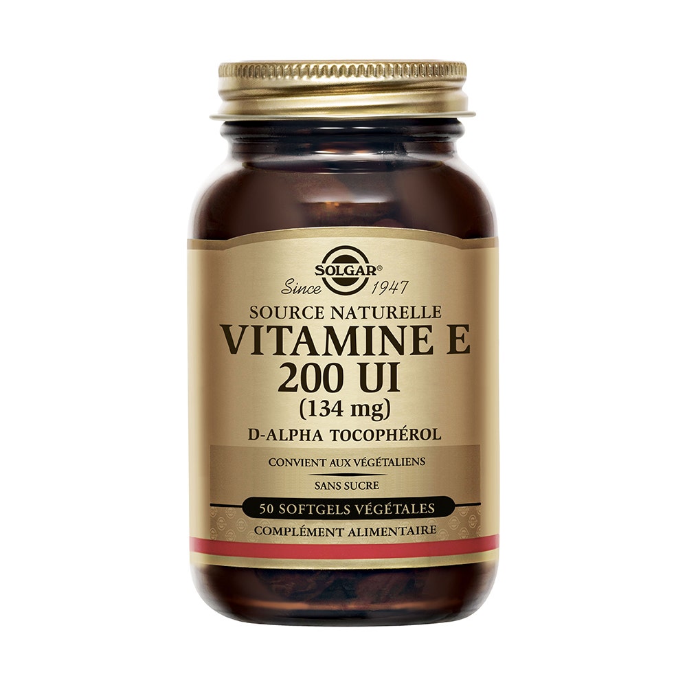 Solgar Vitamine E 200 UI 134 mg- Antioxydant Beauté Stress Oxydatif 50 capsules végétales