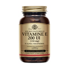 Solgar Vitamine E 200 UI 134 mg Antioxydant Beauté 50 capsules végétales
