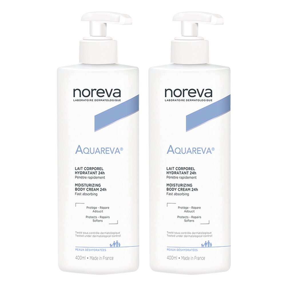 Noreva Aquareva Lait Corporel Hydratant Peaux Deshydratees 2x400 ml