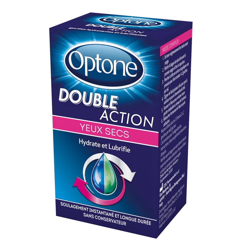 Optone Double Action Yeux Secs Hydrate Et Lubrifie 10 ml