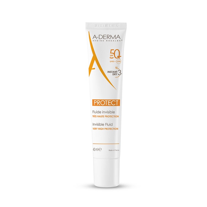 A-Derma Protect Protect Fluide Invisible Spf50+ Peaux Fragiles Mixtes A Grasses 40ml