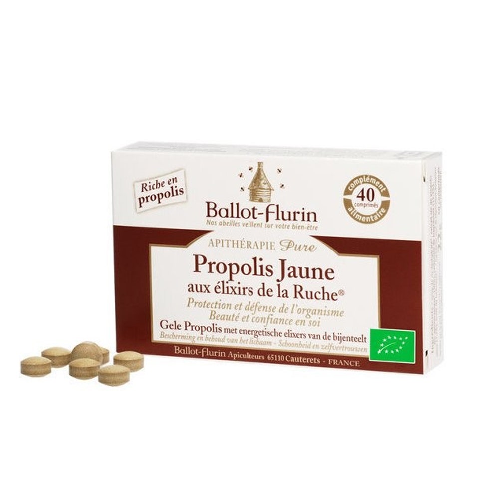 Ballot-Flurin Propolis Jaune Aux Elixirs De La Ruche Bio 40 Comprimes