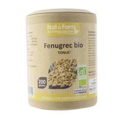 Nat&Form Fenugrec Bio 200 Gelules Ecoresponsable Nat&form