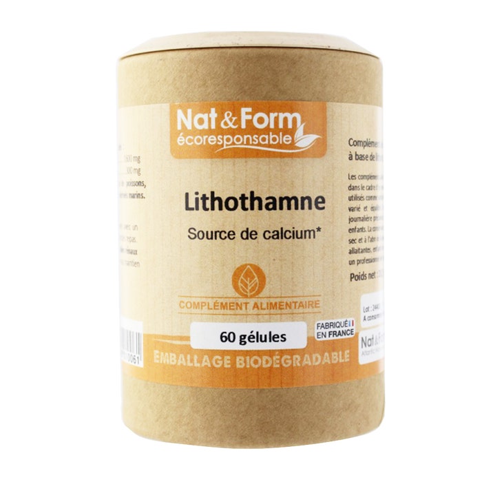 Nat&Form Lithothamne 60 Gelules Ecoresponsables Nat&form