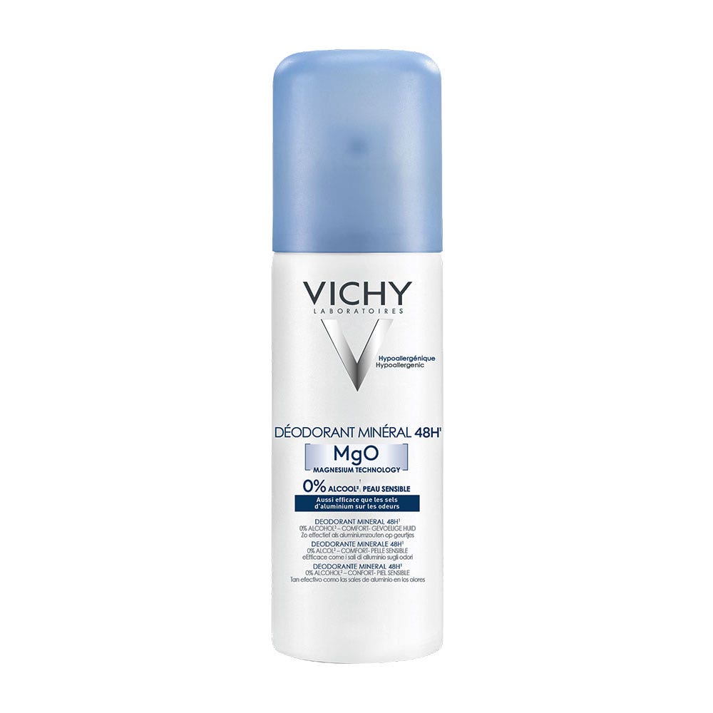 Vichy Déodorant Magnésium Technology Minéral 48h Spray Peaux Sensibles 125ml