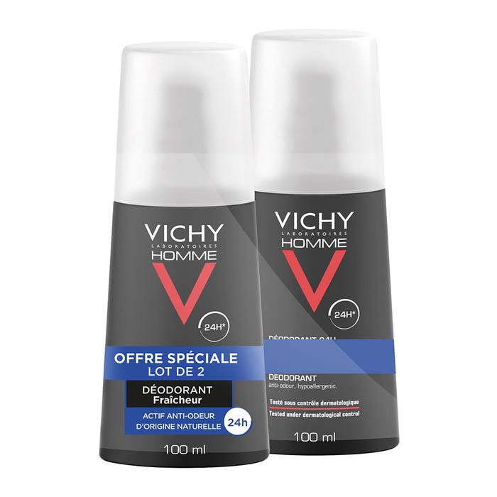 Vichy Dodorant Vaporisateur Ultra-frais 2x100ml - Easypara Vichy Dodorant Vaporisateur Ultra-frais 2x100ml - Easypara