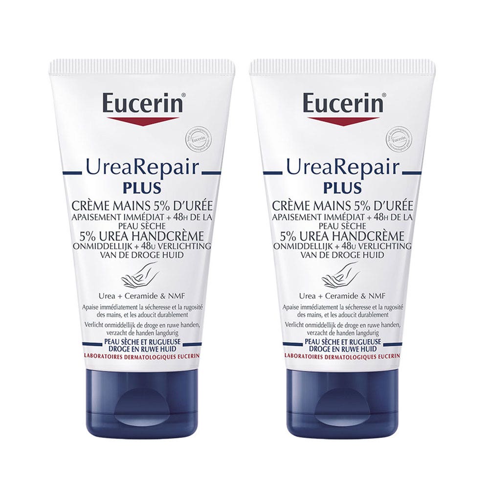 Eucerin UreaRepair Plus Creme Mains 5% D'uree Peaux Seches Et Abimées 2x75ml