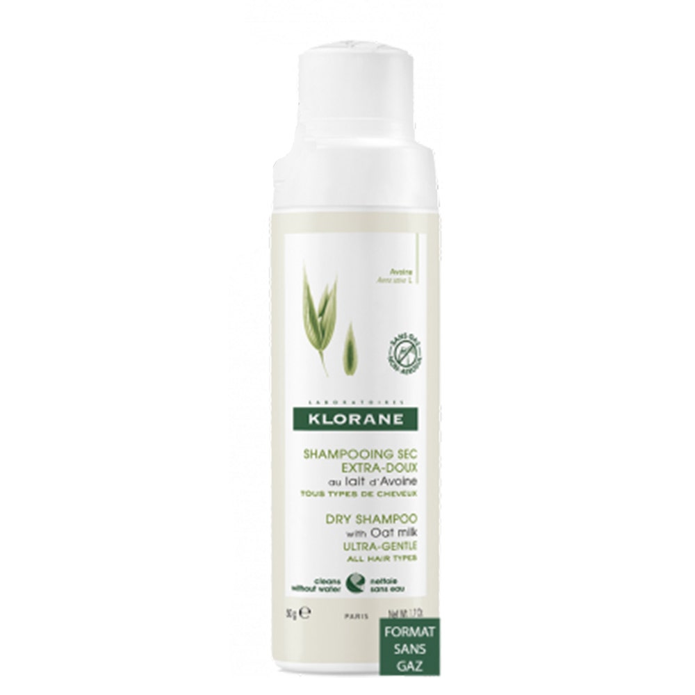 Klorane Lait D'Avoine Shampooing Sec Extra Doux Sans Gaz Tous Types De Cheveux 50g