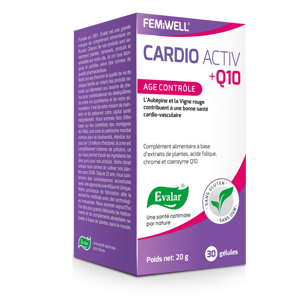 Evalar Cardio Activ + Q10 30 Gelules Age Controle