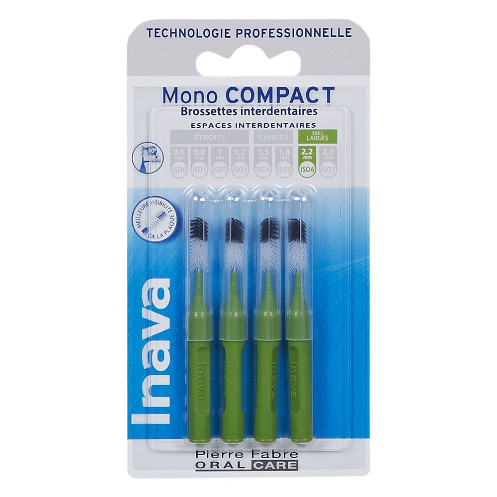 Inava Brossettes Interdentaires 2.2 Mm Vert X4 Mono Compact