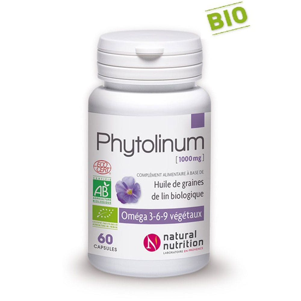 Natural Nutrition Phytolinum Huile De Graines De Lin Bio 1000mg 60 Capsules