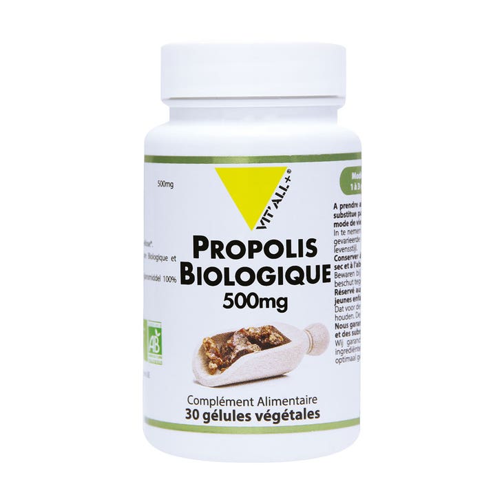 Vit'All+ Propolis Purifiee Bio 500mg 30 Gélules