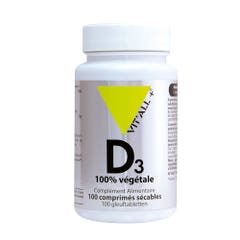 Vit'All+ Vitamine D3 Végétale 100 Comprimes