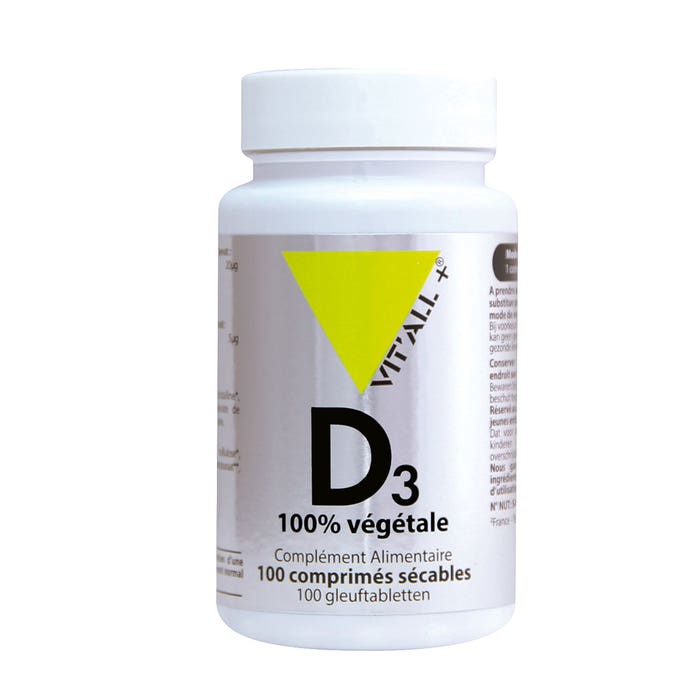 Vit'All+ Vitamine D3 Végétale 100 Comprimes