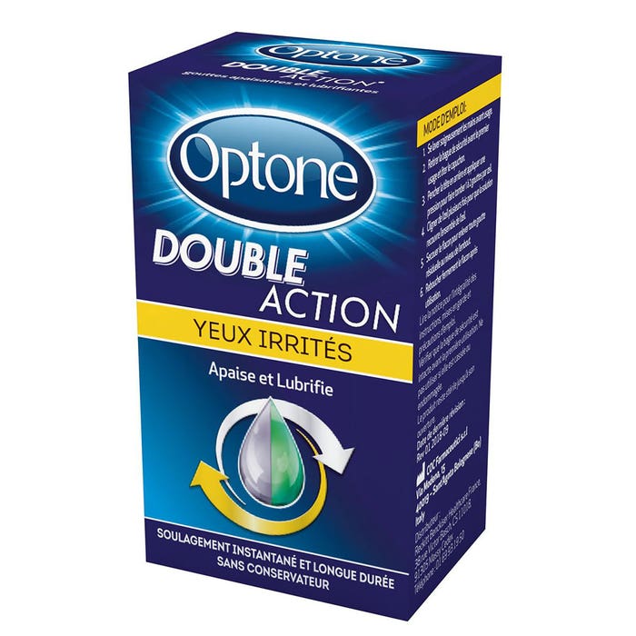 Gouttes Pour Yeux Irrites Double Action 10ml Optone