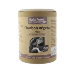 Nat&Form Charbon Vegetal 200 Gelules Ballonnements Nat&form