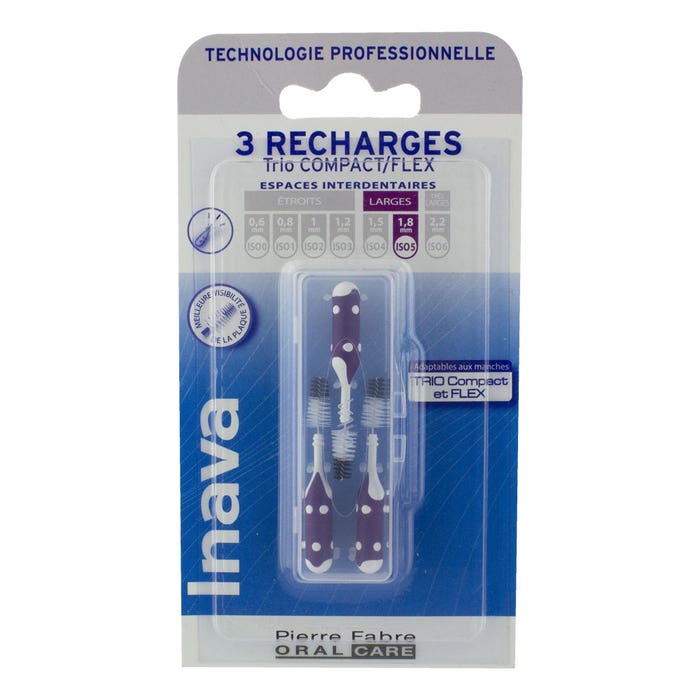 Inava Recharges Brossettes Interdentaires 1.8mm Violet X3