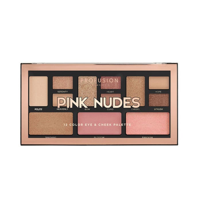 Palette Pink Nudes 12 Teintes Visage Et Yeux Profusion Cosmetics