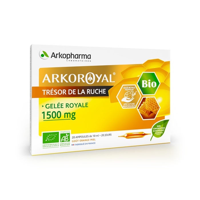 Arkopharma Arkoroyal Gelee Royale 1500mg Bio 20 Ampoules - Easypara