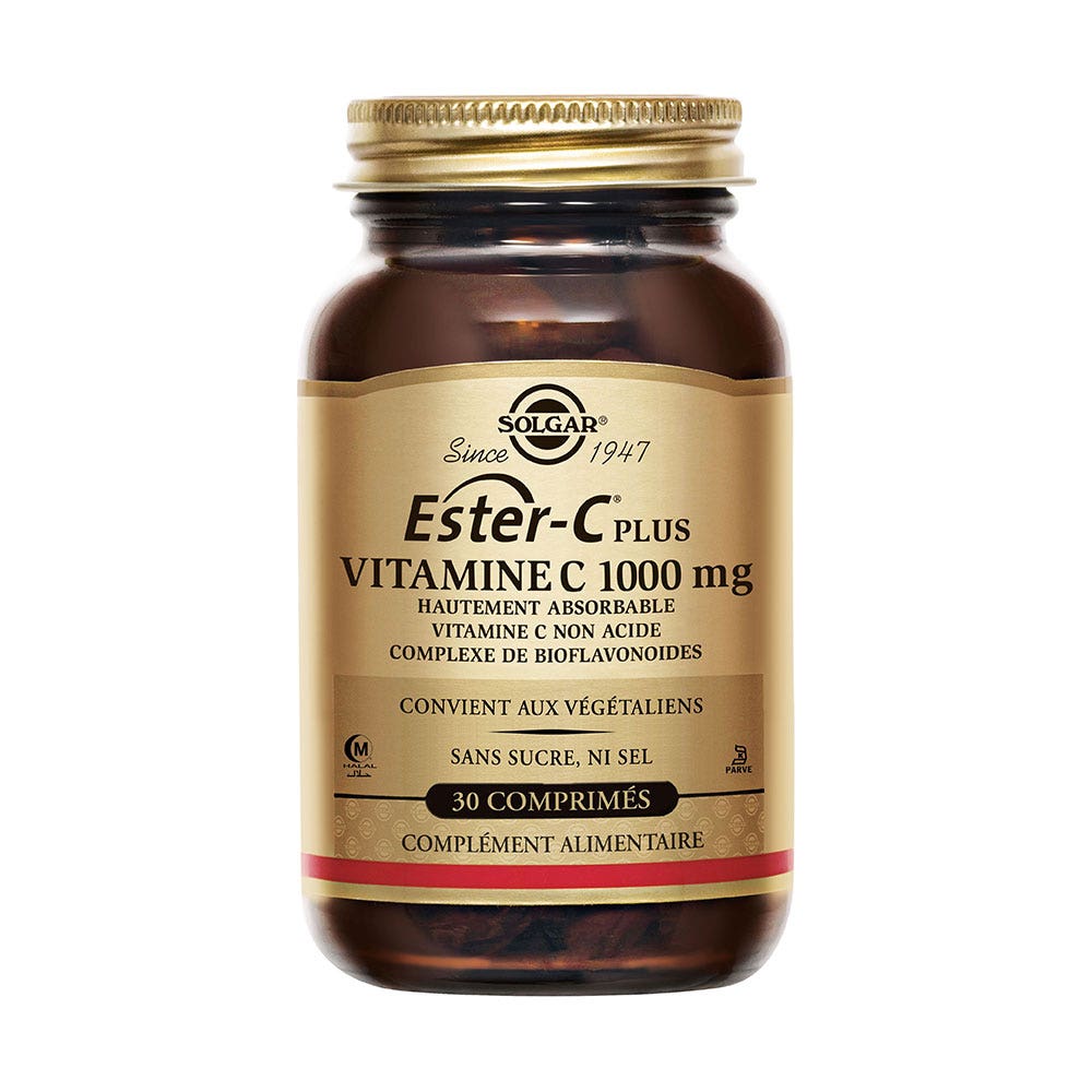 Solgar Ester C® Plus 1000 mg Vitamine C Immunité 30 comprimés