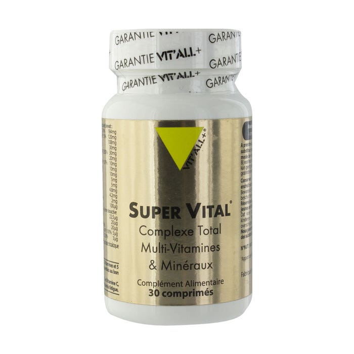 Super Vital Complexe Total Multi-vitamines & Mineraux 30 comprimés Vit'All+
