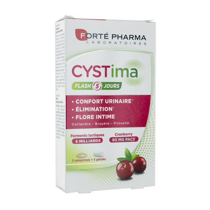 Forté Pharma Cystima Flash 3 Comprimes + 5 Gelules