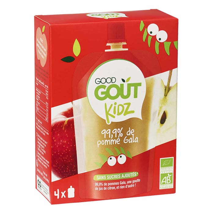 Gourdes De Fruit Bio Kidz Des 3 Ans 4x90g Good Gout