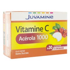 Juvamine Acerola 1000 Vitamine C Origine Vegetale A Croquer X30 Comprimes