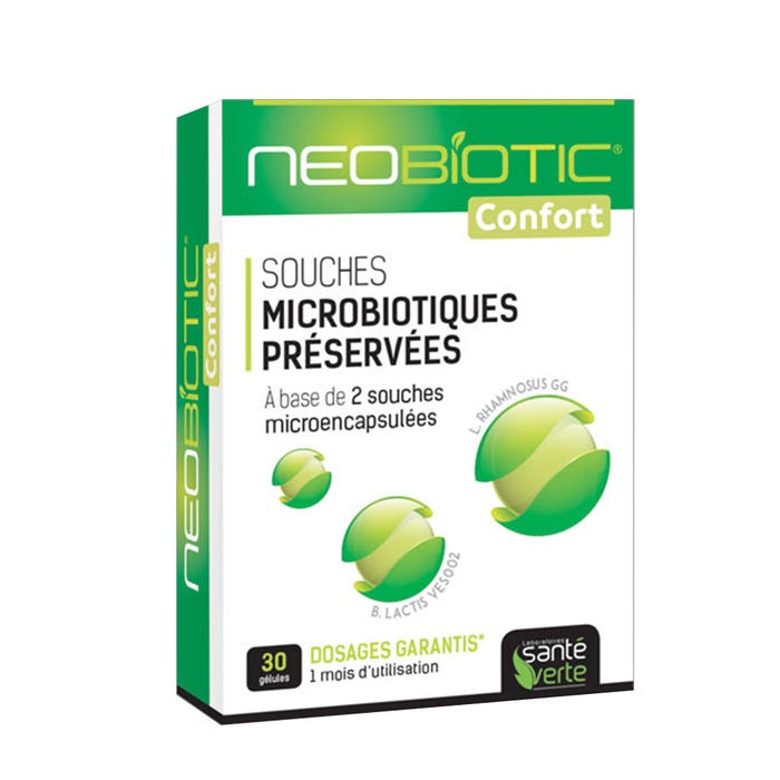 Souches Microbiotiques Preservees 30 Gelules Confort Neobiotic Sante Verte